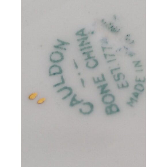 CAULDON tea cup and saucer floral painted rose chintz teacup England 1940s - Picture 9 of 14